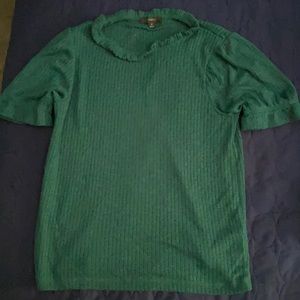 J Crew green short sleeve sweater